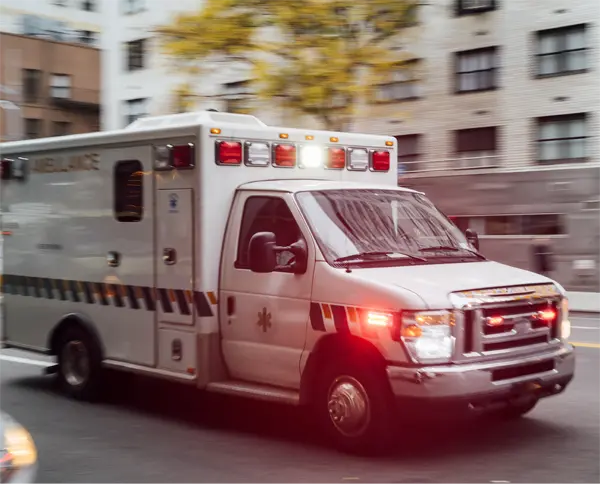 An ambulance showing the common health risks